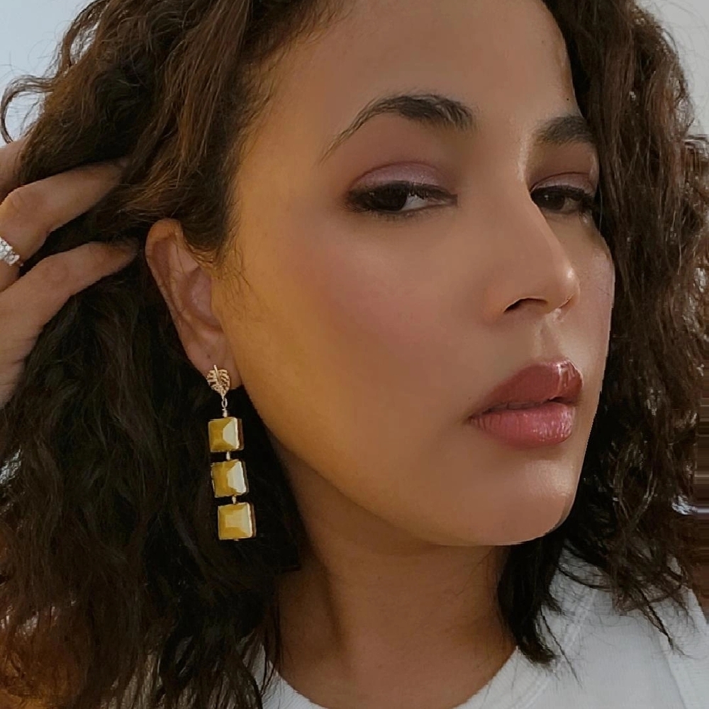Yellow Resin Drop Earrings - Fashion Women Jewelry
